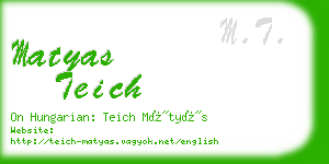 matyas teich business card